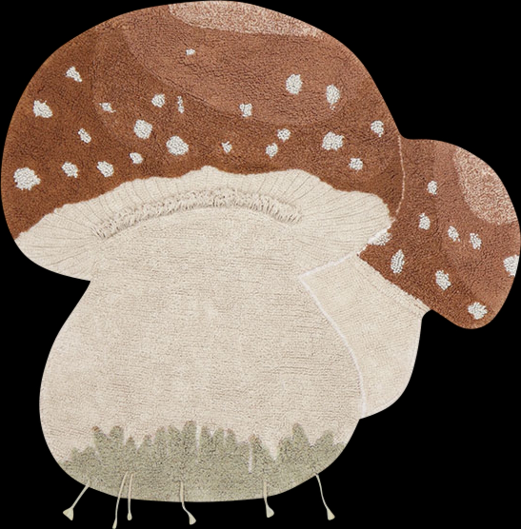 Kids Natural Boletus 4' Machine Washable Rug - Thumbnail - Image 1