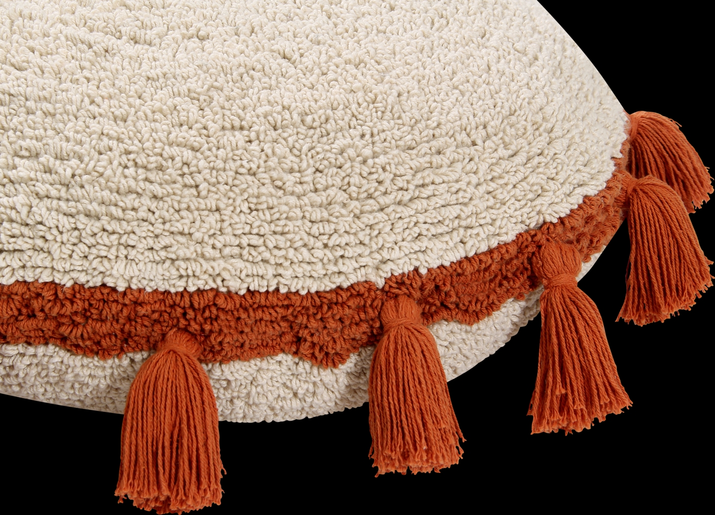 Kids Circle Tassels Natural/Terracotta Pillow - Thumbnail - Image 4