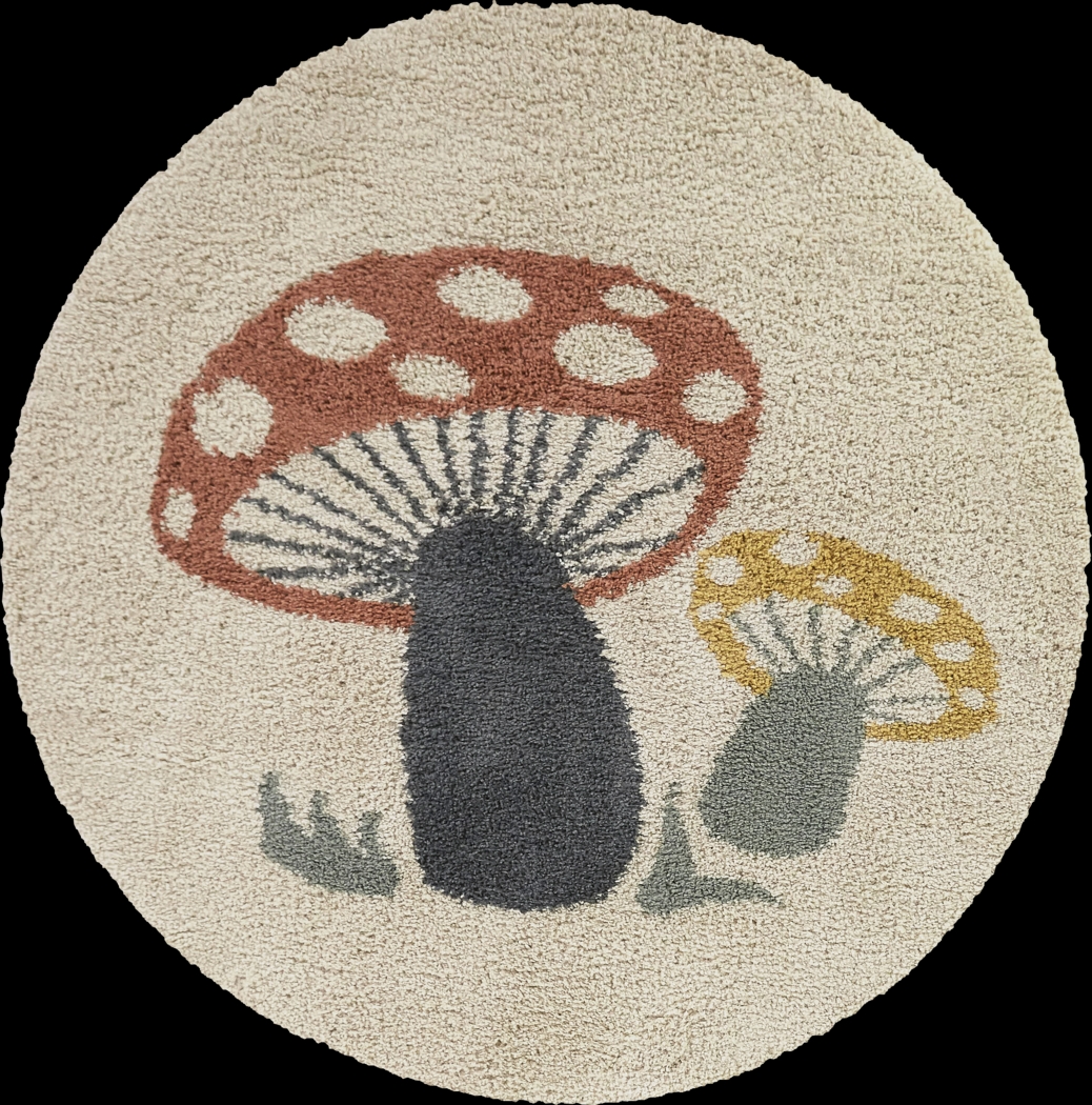 Kids Nellina Cream 5'3 Round Rug - Thumbnail - Image 1
