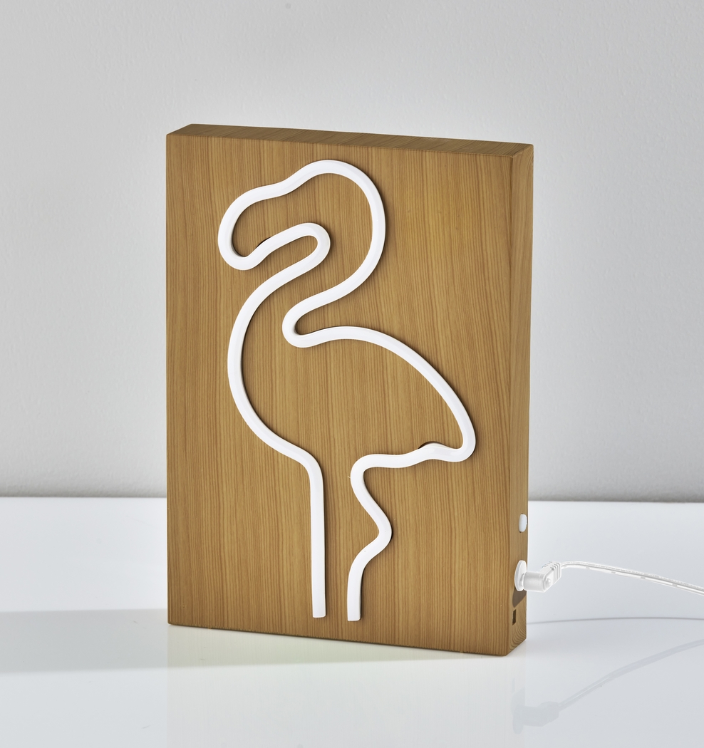 Kids Neon Flamingo Natural Table Lamp - Thumbnail - Image 5