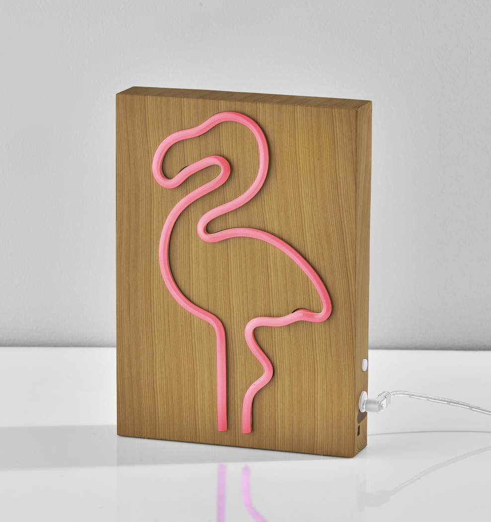 Kids Neon Flamingo Natural Table Lamp - Thumbnail - Image 8