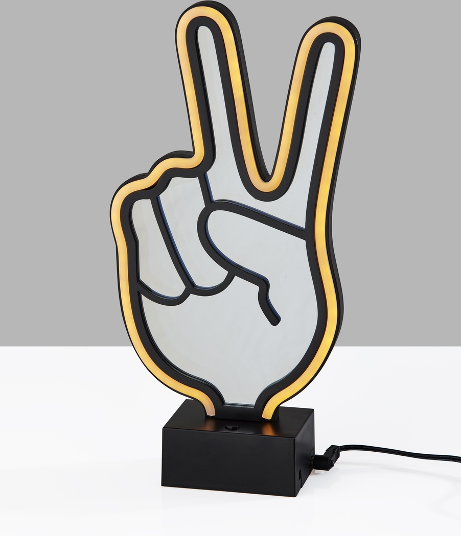 Kids Neon Peace Black Table Lamp - Thumbnail - Image 2