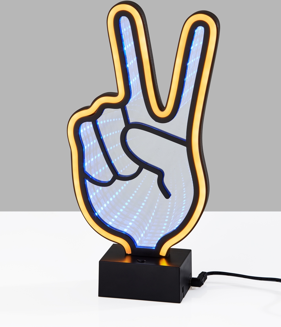 Kids Neon Peace Black Table Lamp - Thumbnail - Image 3