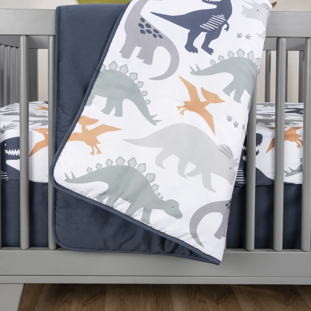 Kids Night Night Dino White Baby Bedding Set - Thumbnail - Image 13