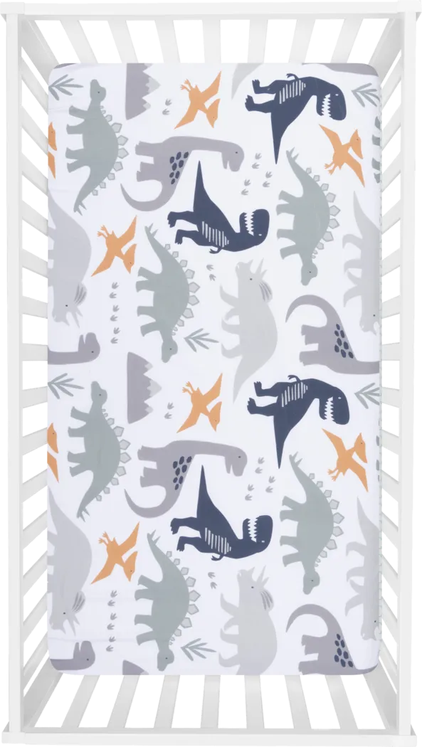 Kids Night Night Dino White Baby Bedding Set - Thumbnail - Image 6