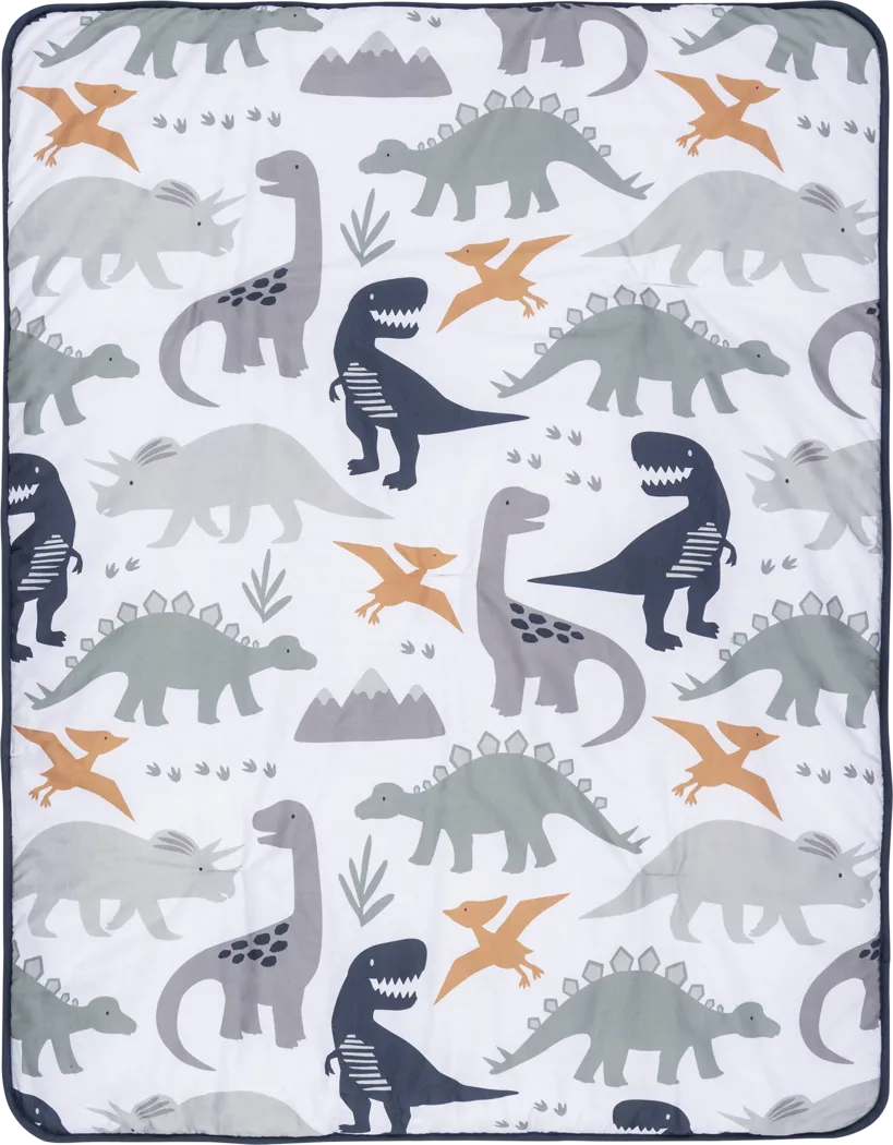 Kids Night Night Dino White Baby Bedding Set - Thumbnail - Image 8