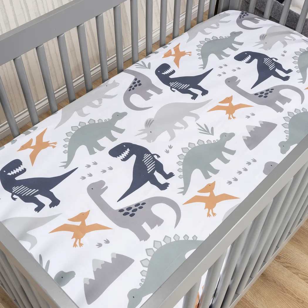 Kids Night Night Dino White Baby Bedding Set - Thumbnail - Image 10