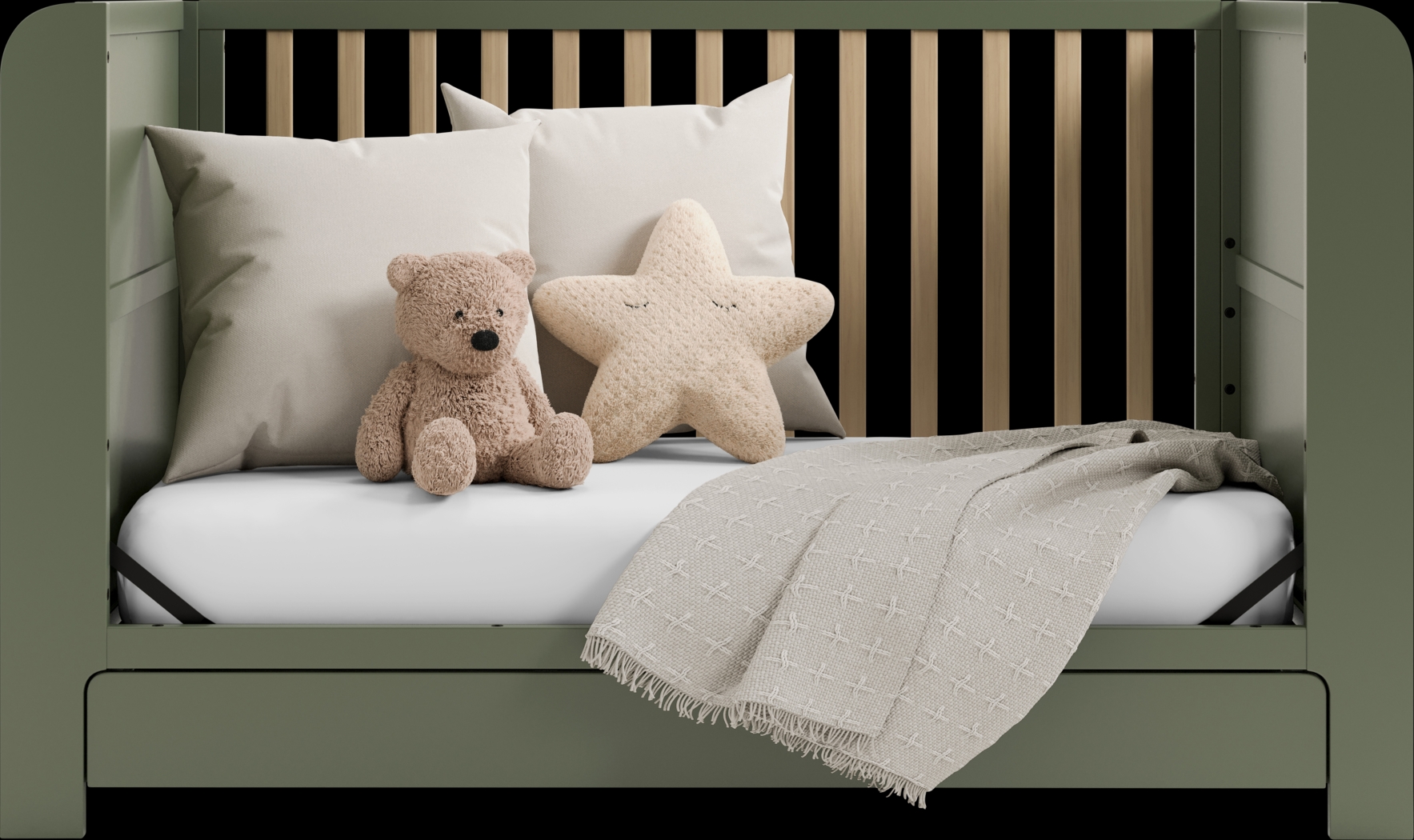 Kids Nimara Olive Convertible Crib - Thumbnail - Image 7