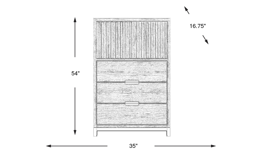 Dimension Image. Please refer to the Dimension Tab on this page for dimension details.