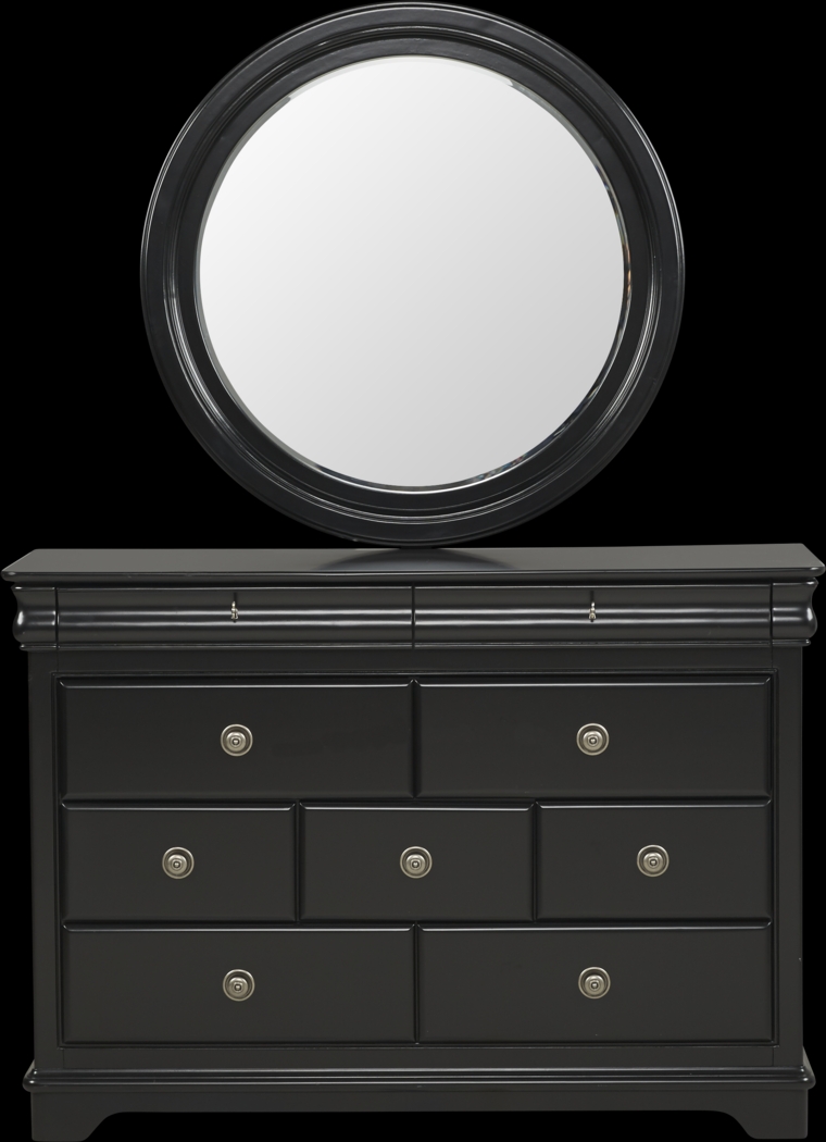 Kids Oberon Black Dresser & Mirror Set - Thumbnail - Image 1