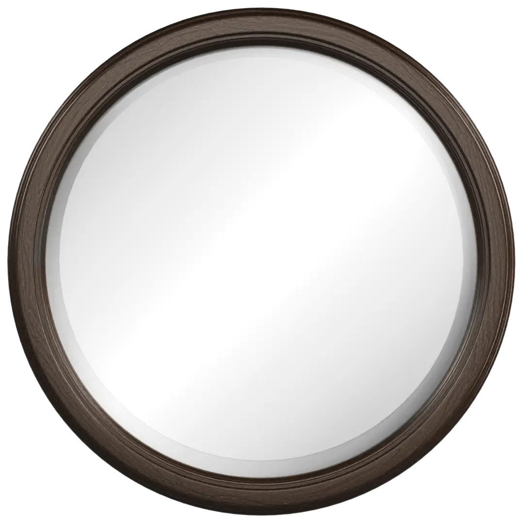 chocolate round mirror
