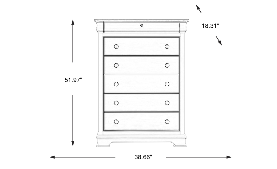 Dimension Image. Please refer to the Dimension Tab on this page for dimension details.