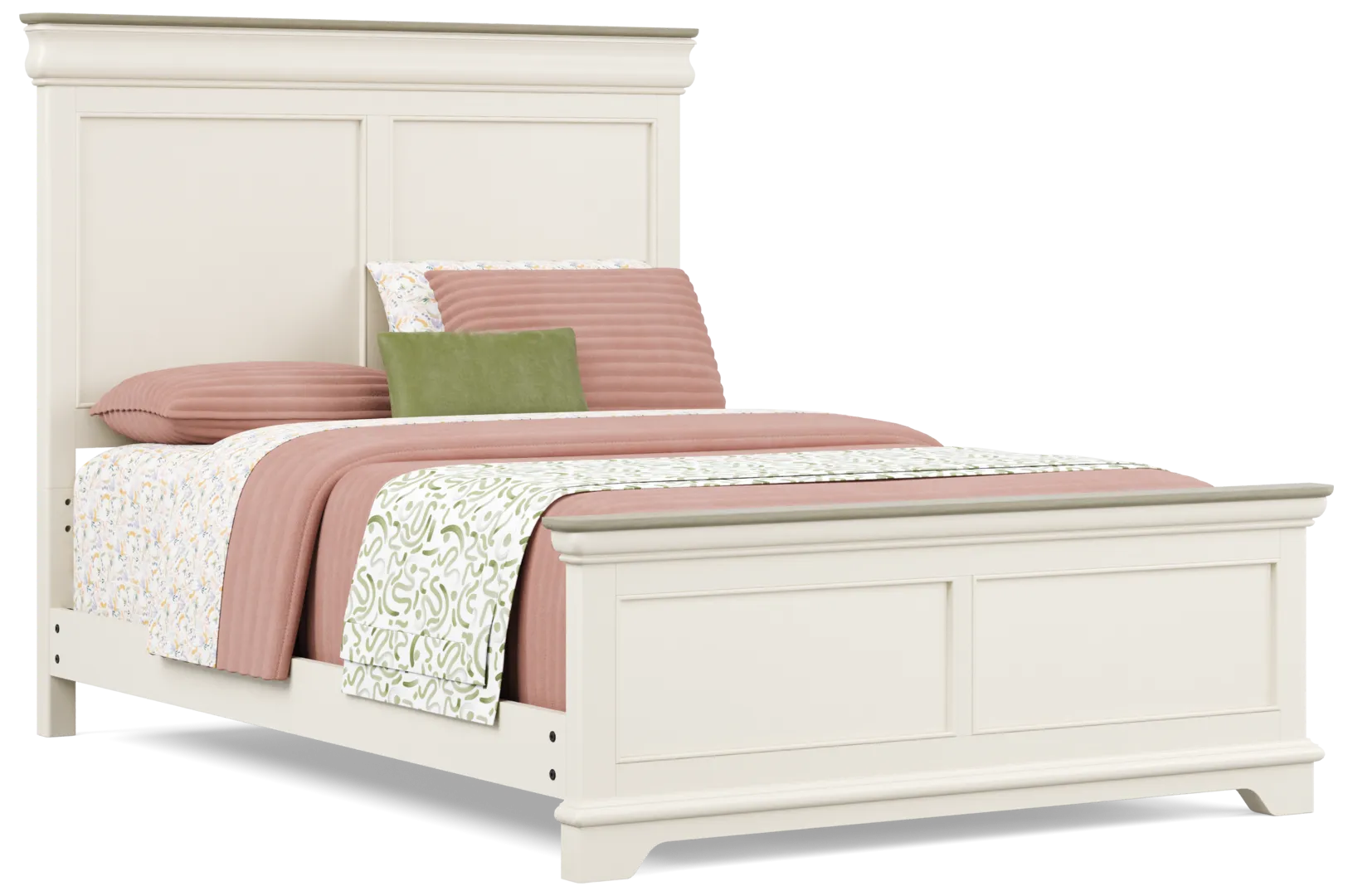 cream full panel bed