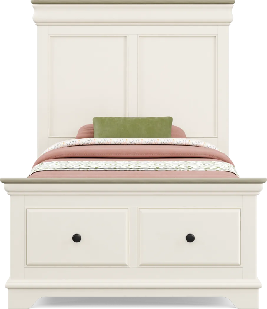 Kids Oberon Cream Twin Storage Bed - Thumbnail - Image 3