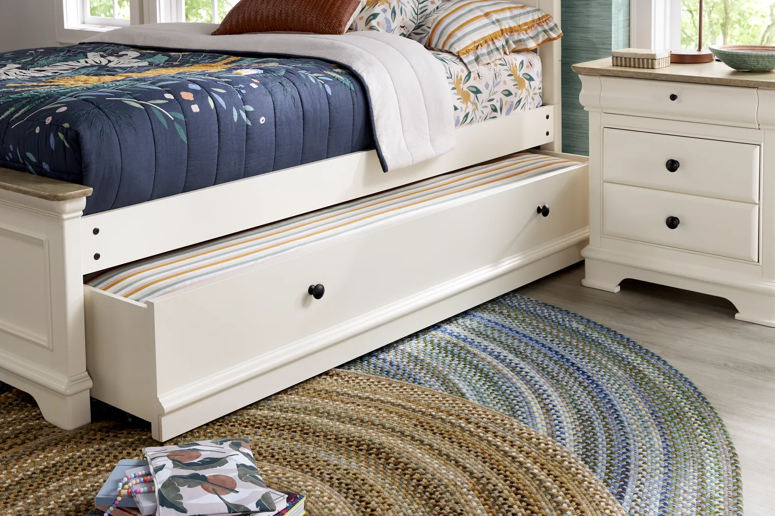 Kids Oberon Cream Twin Storage Trundle - Thumbnail - Image 5