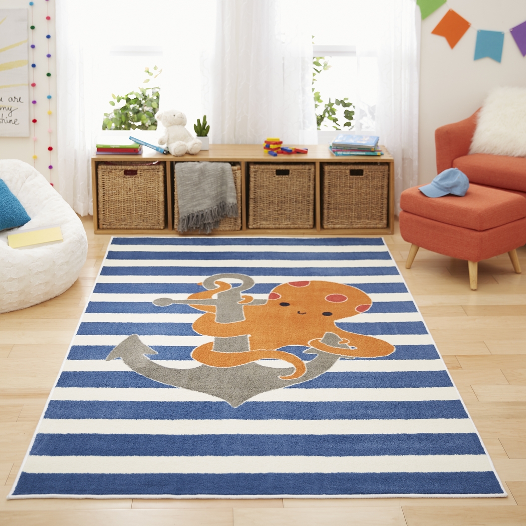 Kids Octopus Way Orange 5' x 8' Rug - Thumbnail - Image 2