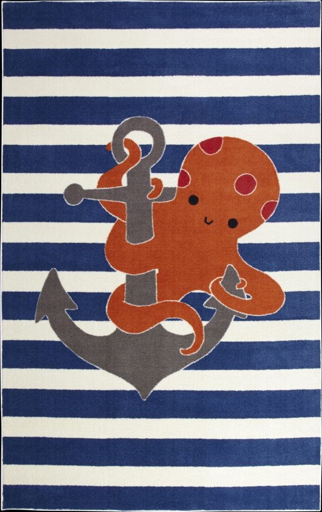 Kids Octopus Way Orange 5' x 8' Rug - Thumbnail - Image 1