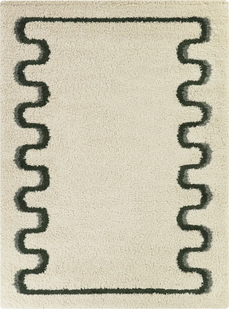 Kids Retro Groove Cream 7'10 x 10' Rug - Thumbnail - Image 1
