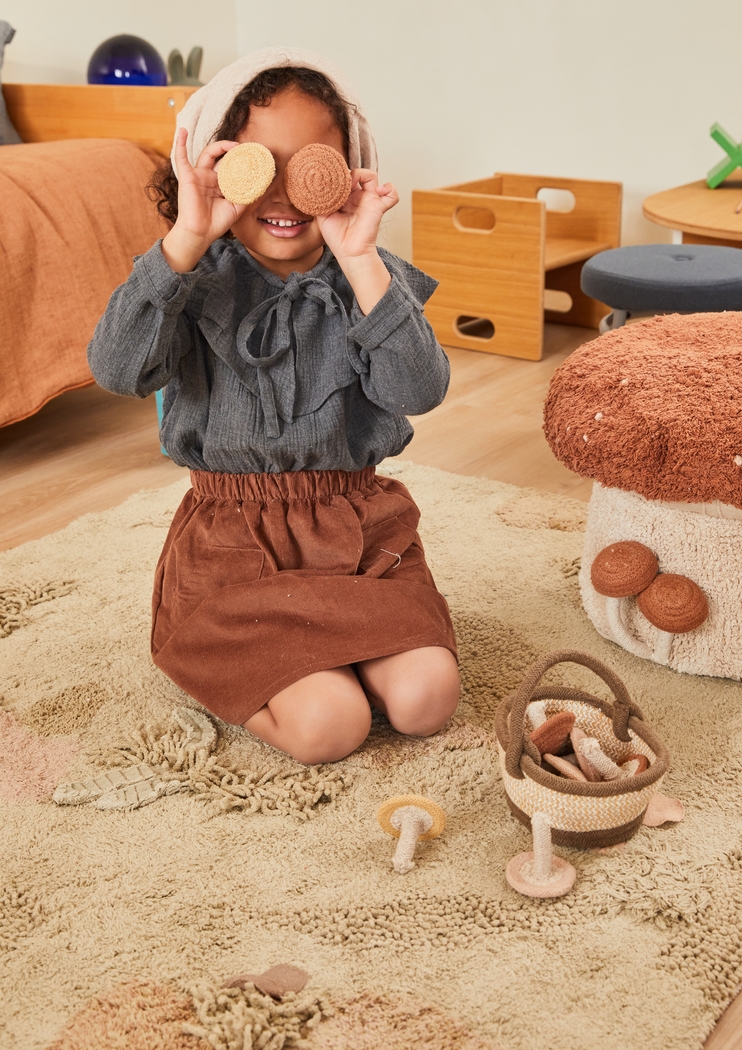 Kids Mushroom Forest Olive 4' x 5'3 Machine Washable Rug - Thumbnail - Image 7