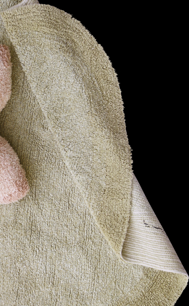 Kids Olive 4' x 5'3 Puffy Lily Machine Washable Rug - Thumbnail - Image 5