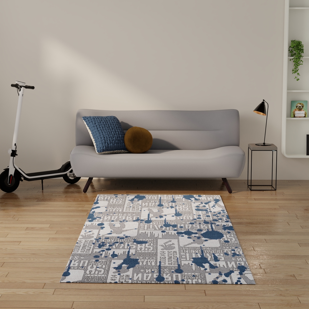 Kids Ollie Oasis Blue 4' x 6' Rug - Thumbnail - Image 3
