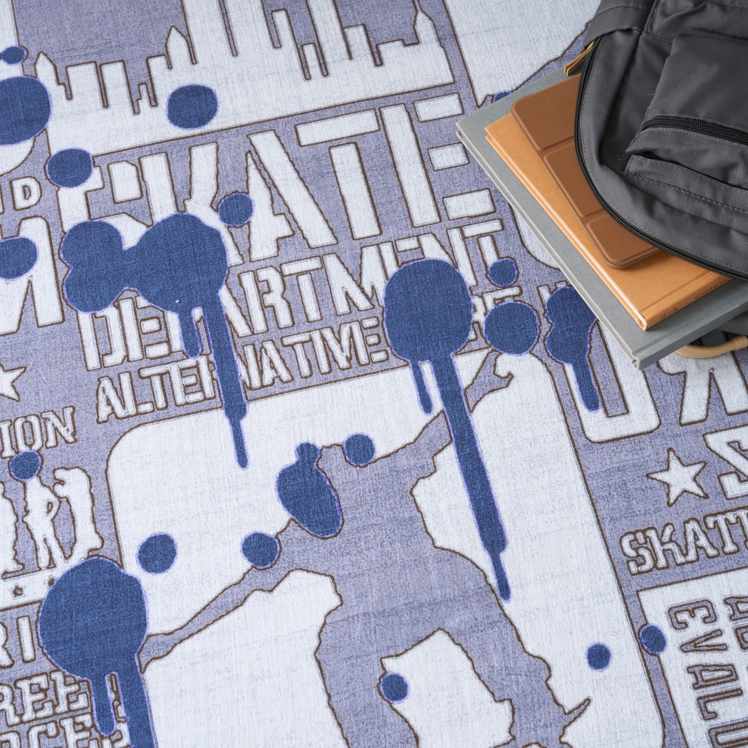 Kids Ollie Oasis Blue 4' x 6' Rug - Thumbnail - Image 5