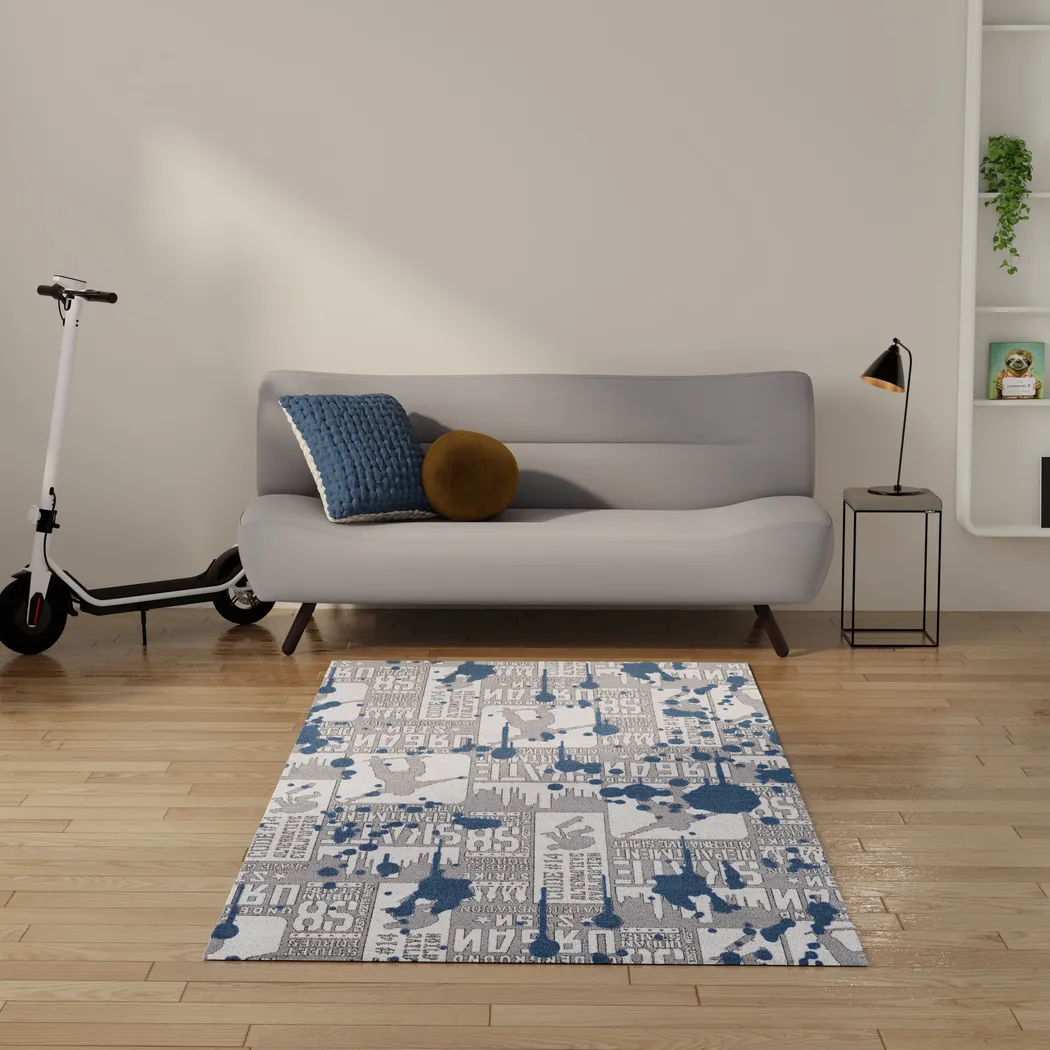 Kids Ollie Oasis Blue 6'6 x 9'2 Rug - Thumbnail - Image 3