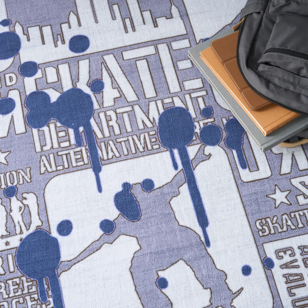 Kids Ollie Oasis Blue 6'6 x 9'2 Rug - Thumbnail - Image 5