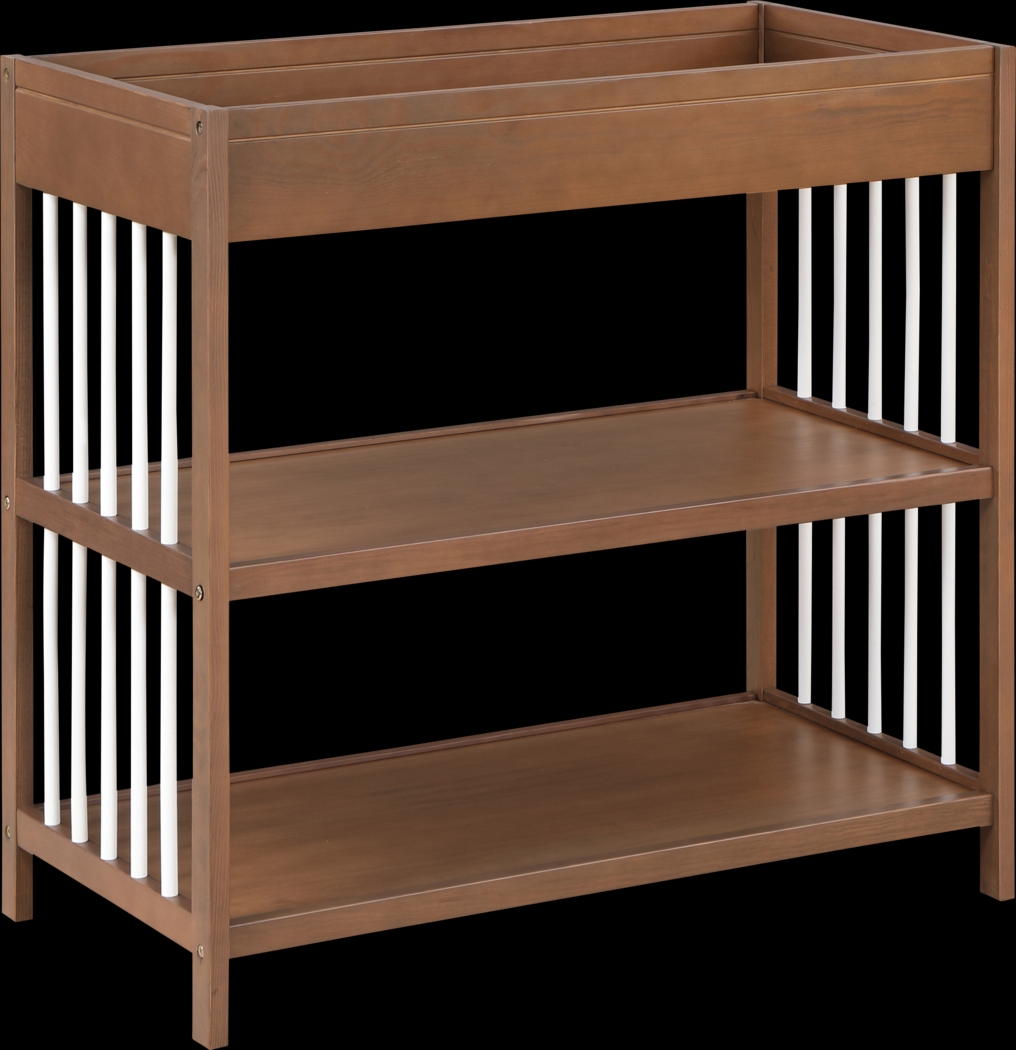 Kids Olvio Walnut/White Changing Table - Thumbnail - Image 1