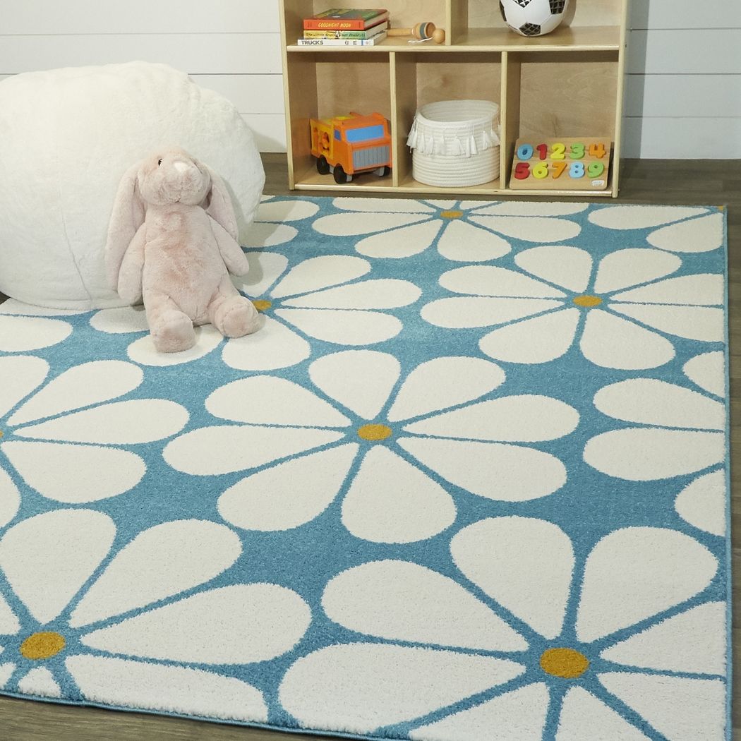 Kids Orduna Teal 3'11 x 5'7 Rug - Thumbnail - Image 2