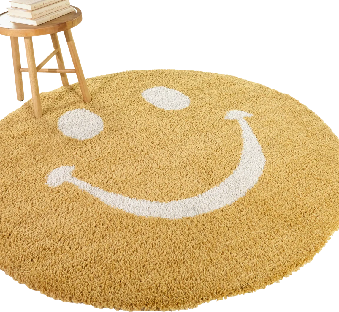 Kids Pagoldia Yellow 5'3 Round Rug - Thumbnail - Image 2
