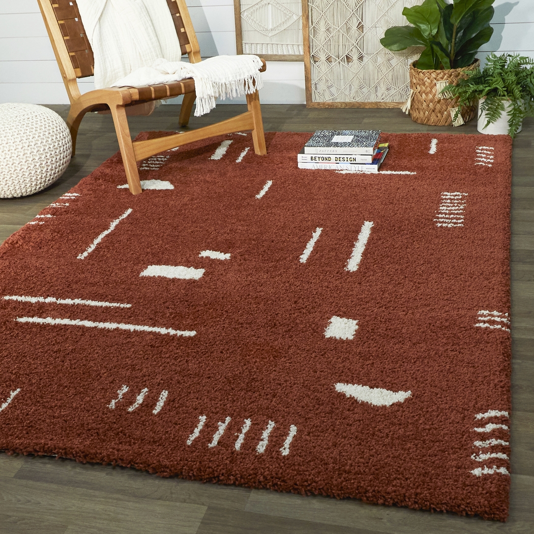 Kids Pailoap Rust/White 5'3 x 7' Rug - Thumbnail - Image 2