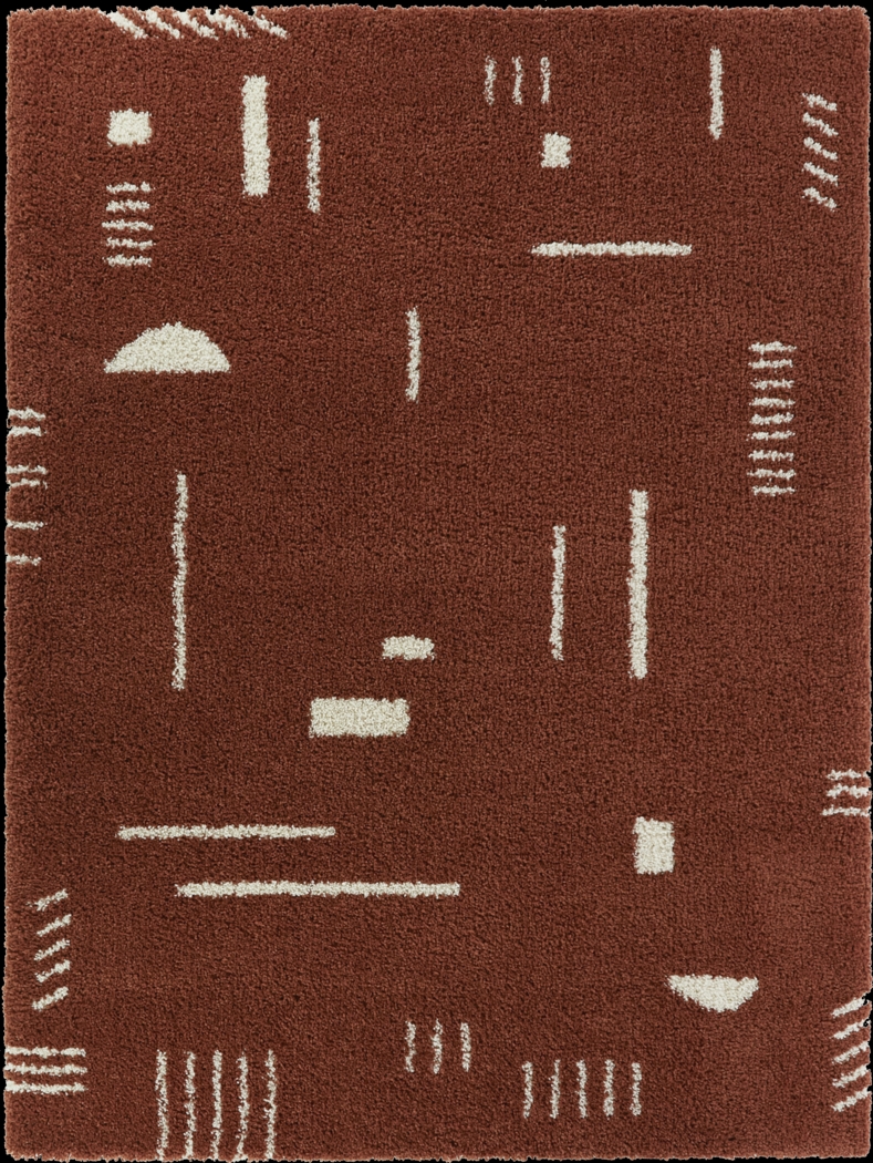 Kids Pailoap Rust/White 5'3 x 7' Rug - Thumbnail - Image 1