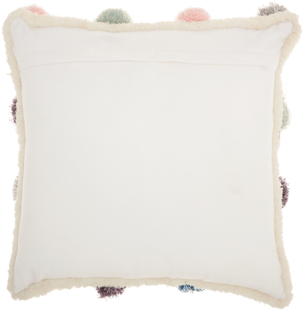 Kids Parallel Poms Beige Accent Pillow - Thumbnail - Image 2