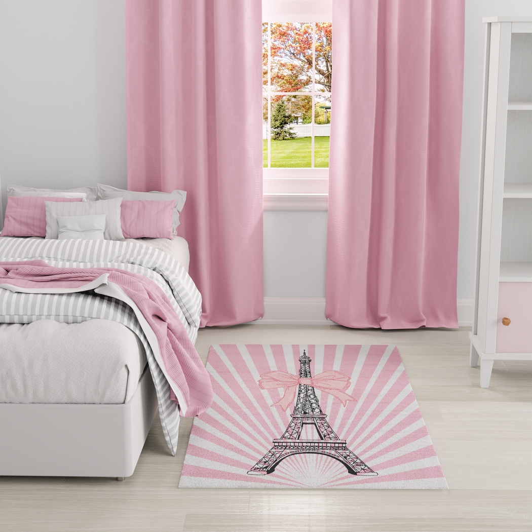 Kids Paris Fashionista Pink 4' x 6' Rug - Thumbnail - Image 3