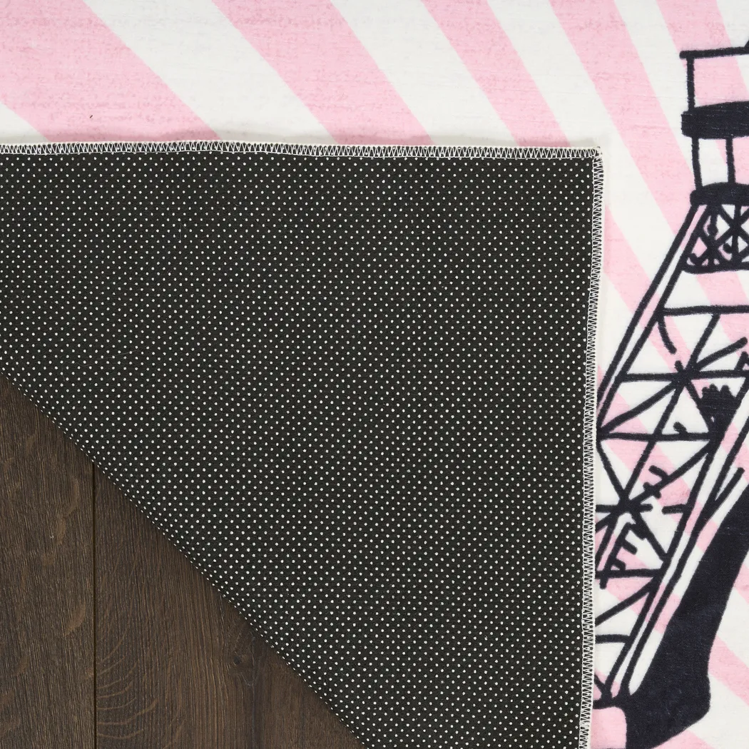 Kids Paris Fashionista Pink 6'6 x 9'2 Rug - Thumbnail - Image 4