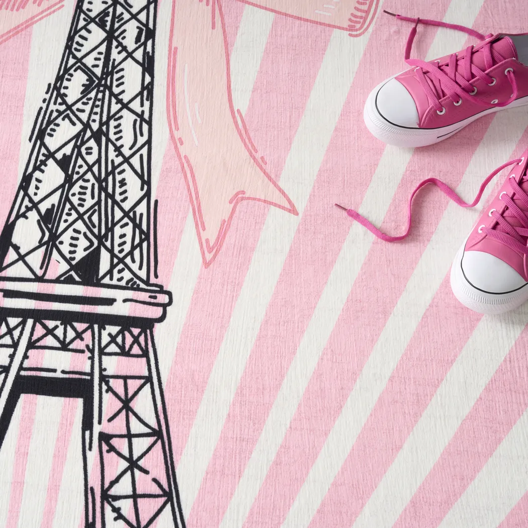 Kids Paris Fashionista Pink 6'6 x 9'2 Rug - Thumbnail - Image 6