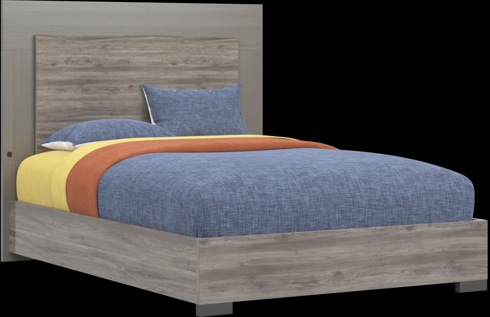 Kids Park Peak Gray Full Panel Bed - Thumbnail - Image 1