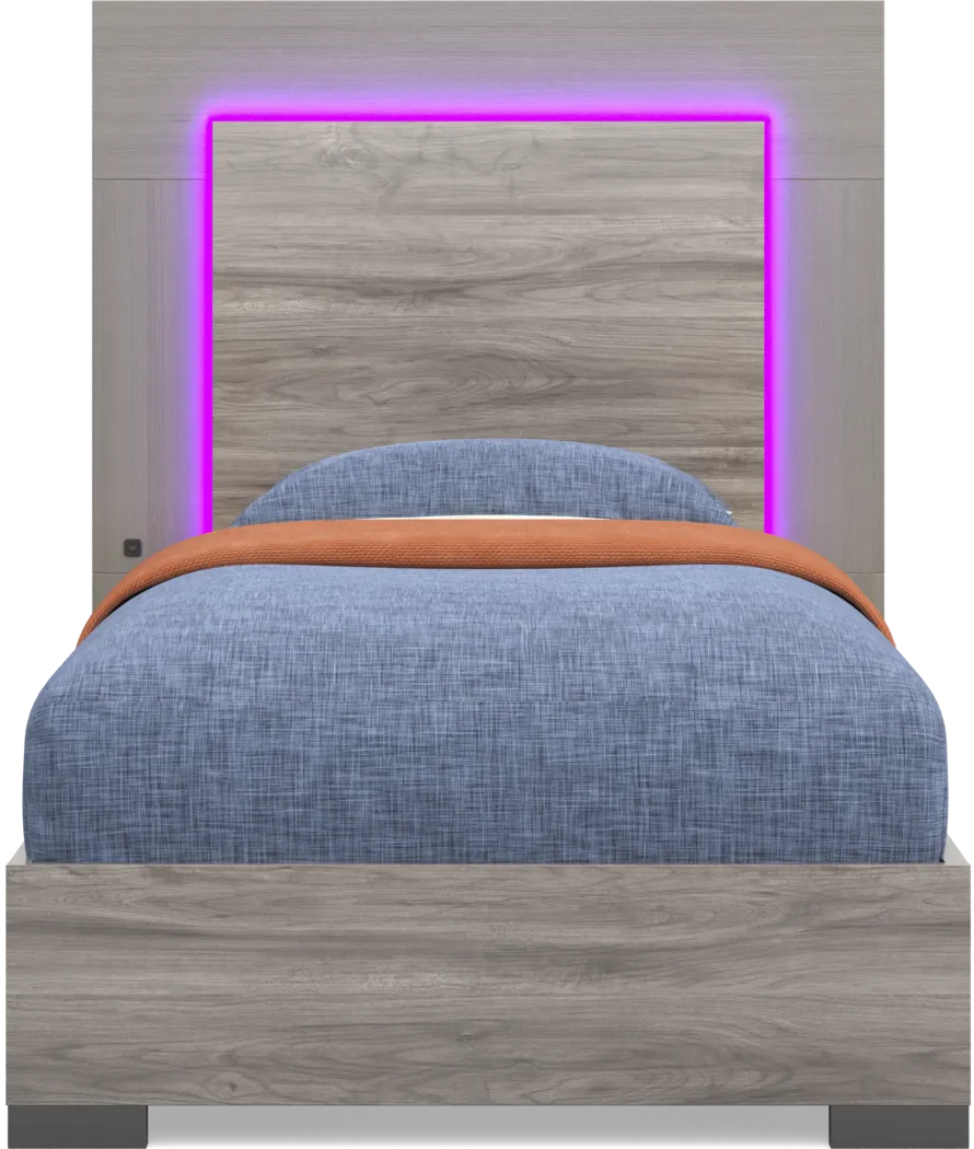 Kids Park Peak Gray Twin XL Panel Bed - Image 9