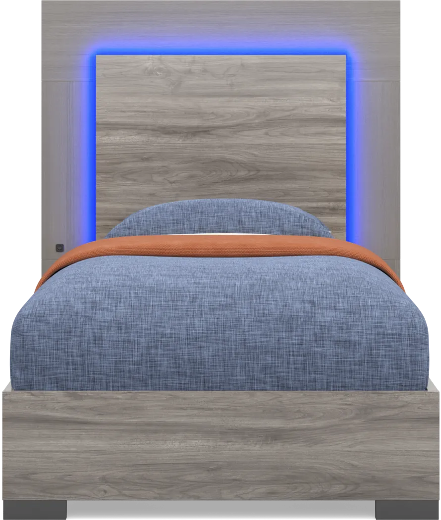 Kids Park Peak Gray Twin XL Panel Bed - Image 15