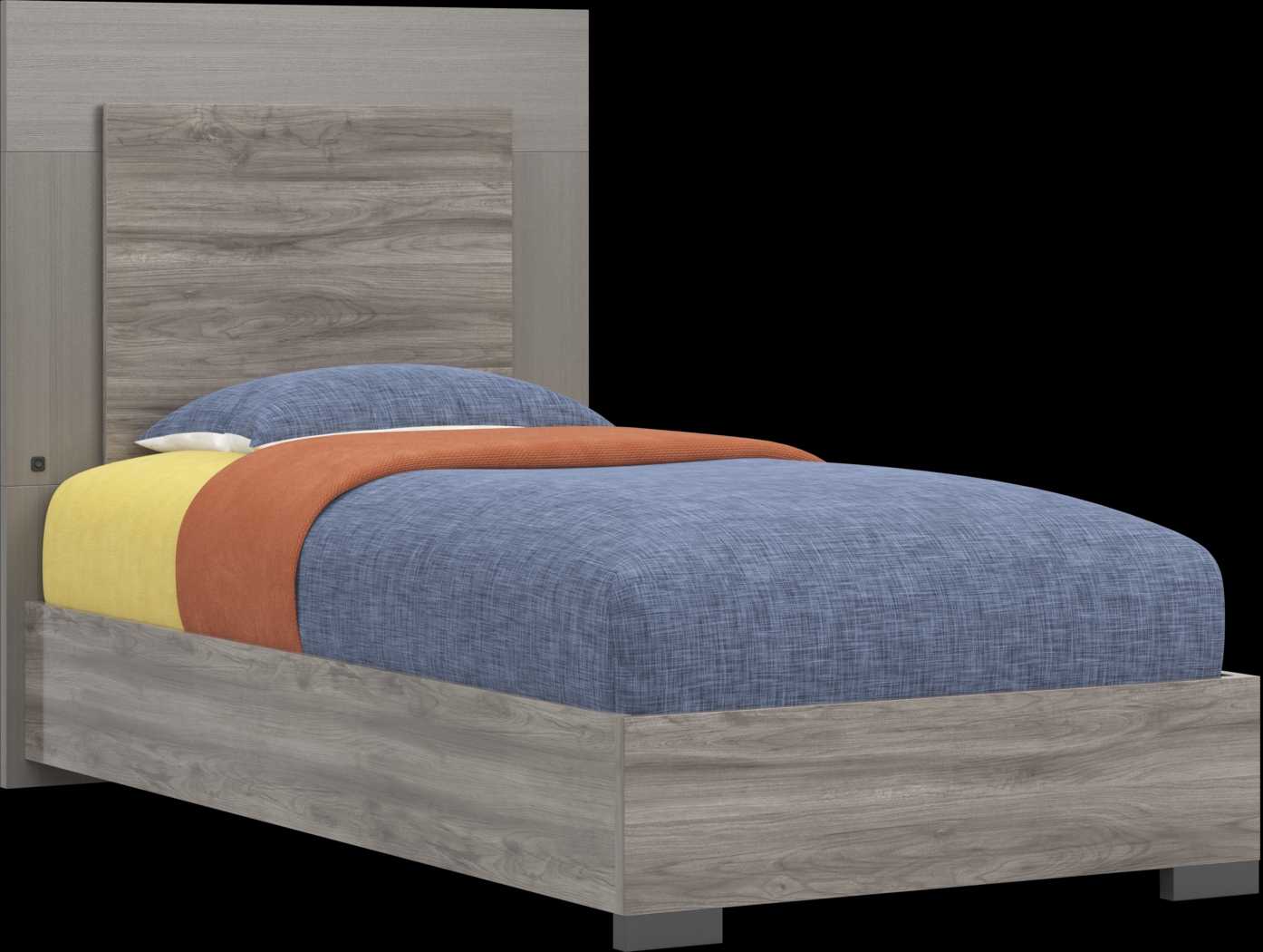 Kids Park Peak Gray Twin XL Panel Bed - Thumbnail - Image 1