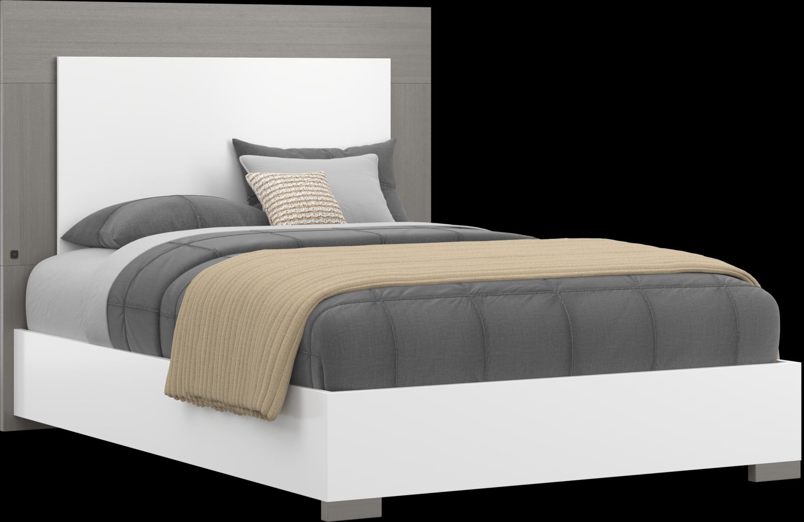 Kids Park Peak White Full Panel Bed - Thumbnail - Image 1