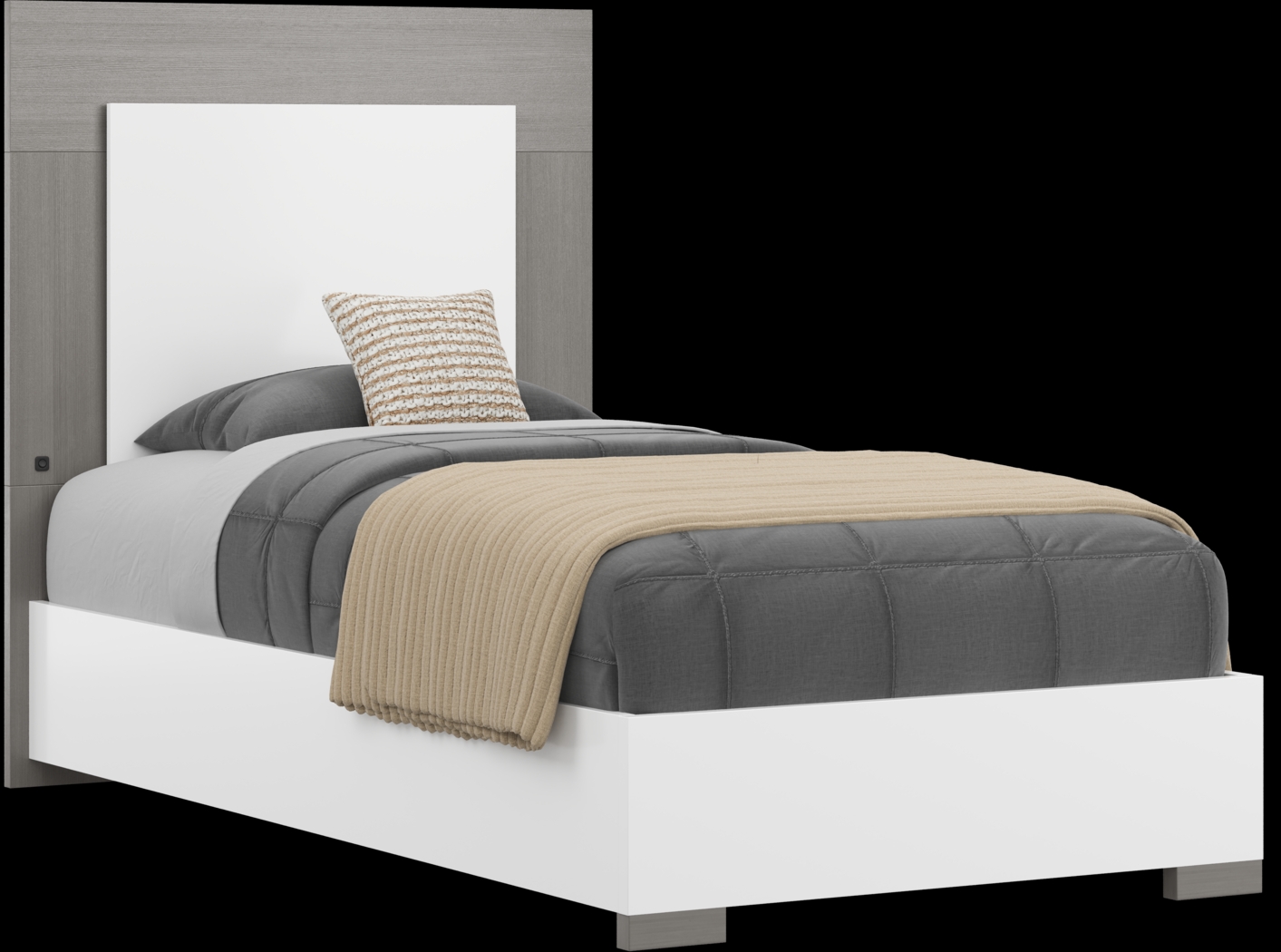 Kids Park Peak White Twin XL Panel Bed - Thumbnail - Image 1