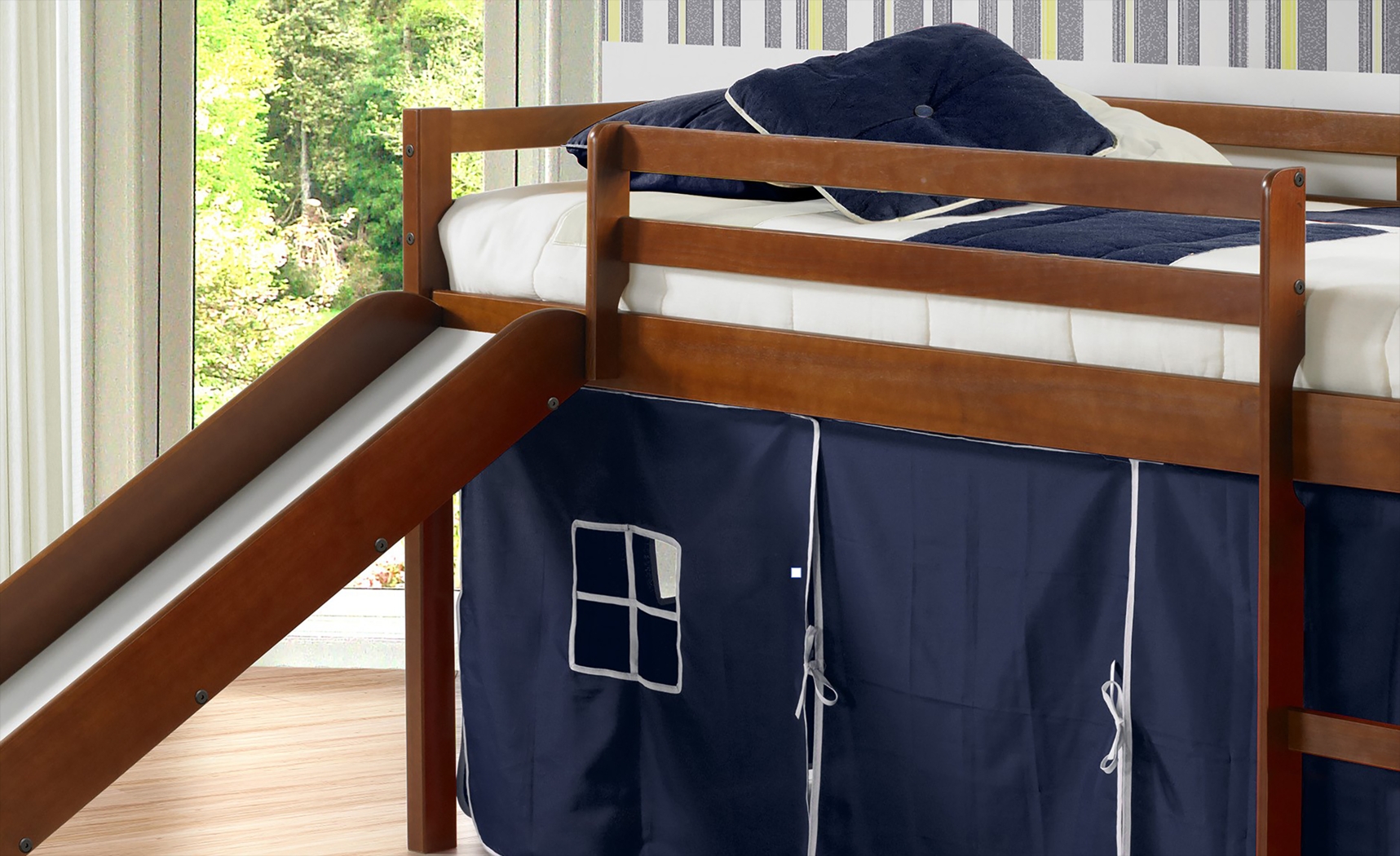 Kids Parman Blue Twin Tent Loft Bed - Thumbnail - Image 5