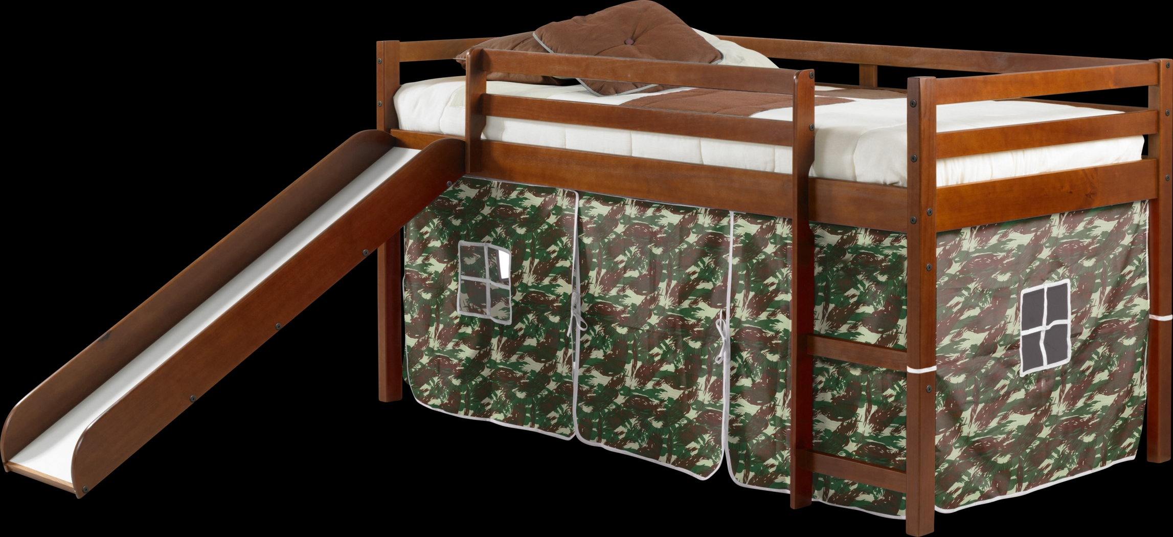 Kids Parman Camo Twin Tent Loft Bed - Thumbnail - Image 1