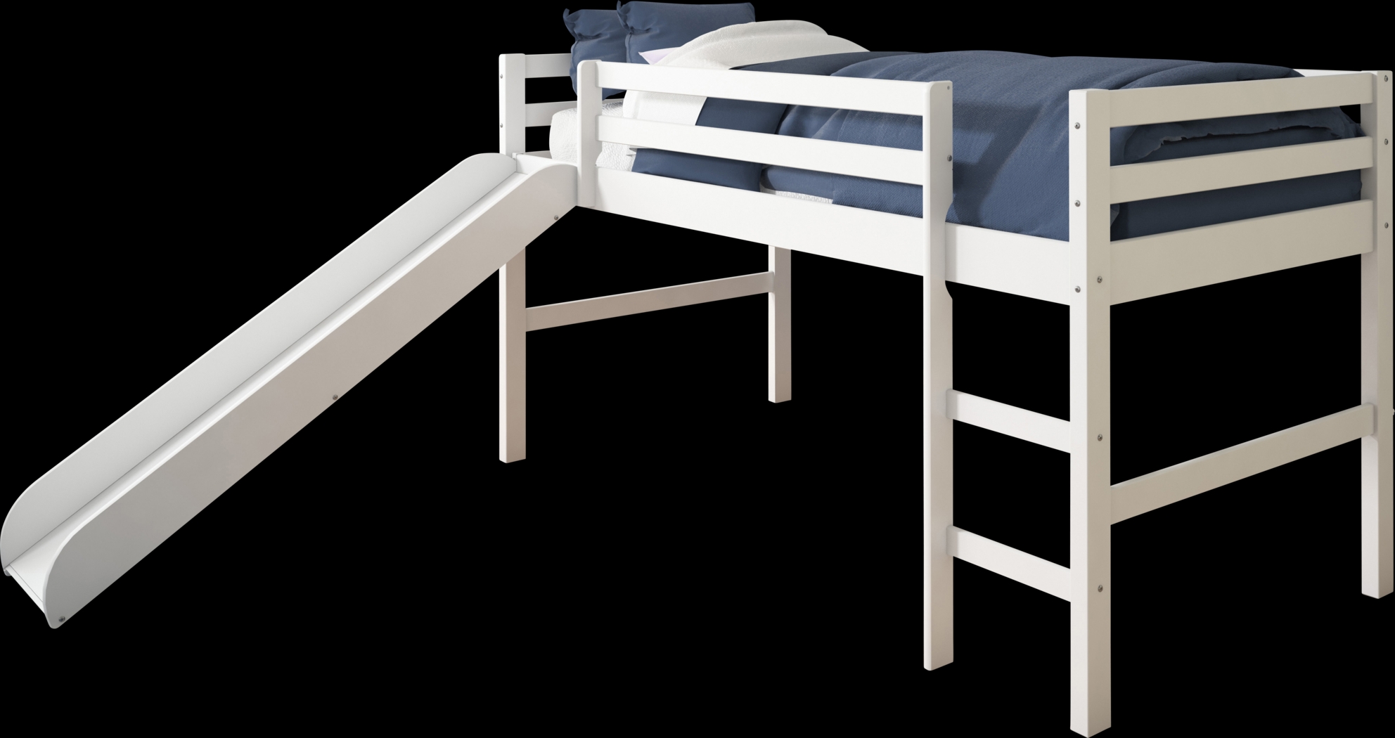 Kids Parman White Twin Loft Bed - Thumbnail - Image 1