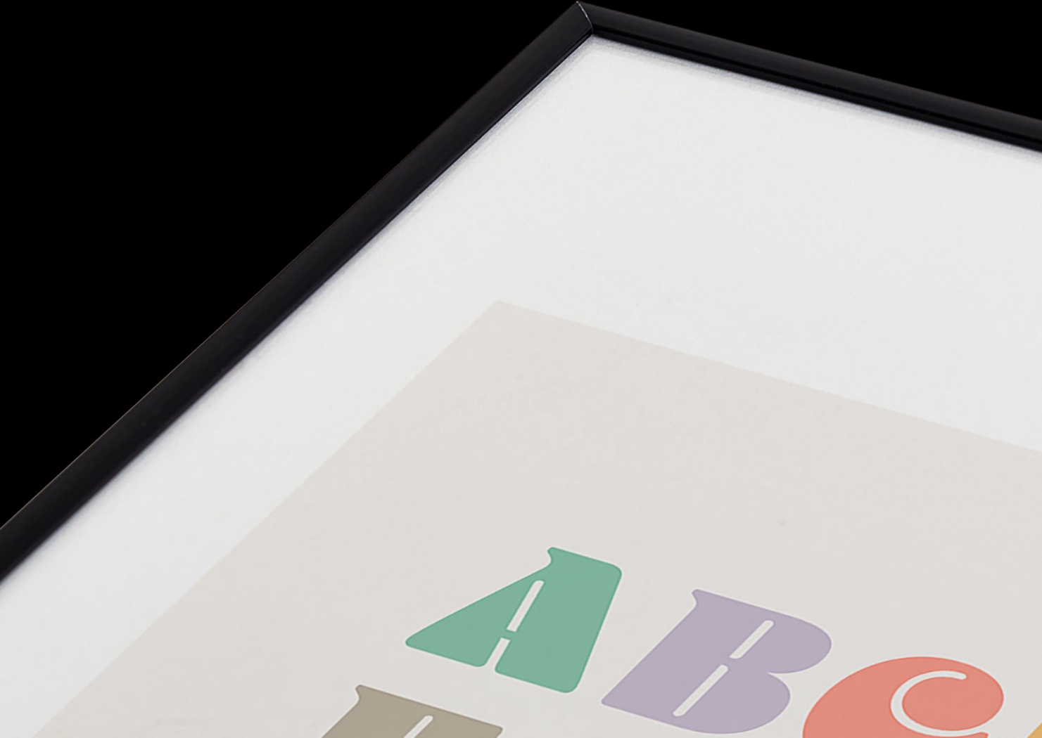 Kids Pastel ABCs Cream Metal Framed Print - Thumbnail - Image 3