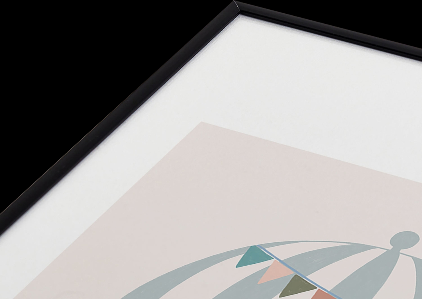 Kids Pastel Balloon Beige Metal Framed Print - Thumbnail - Image 3