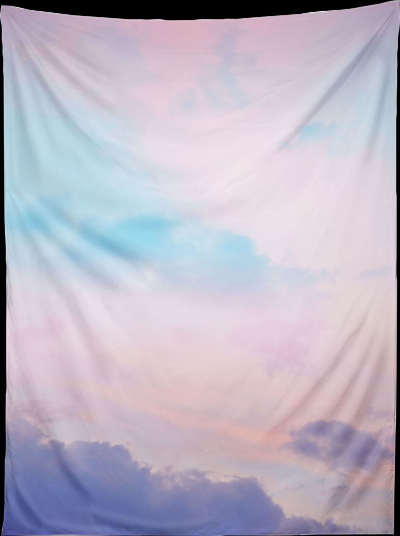 Kids Pastel Clouds Pink Tapestry - Thumbnail - Image 1