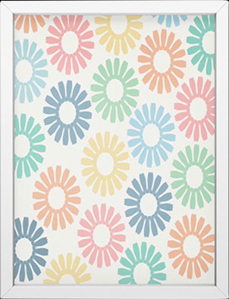 Kids Pastel Daisy Blue Mini Framed Art - Thumbnail - Image 1